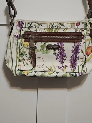 Bolsa tiracolo feminina Dana Buchman estampa floral com bolsos de alça ajustável - Imagem 1 de 4