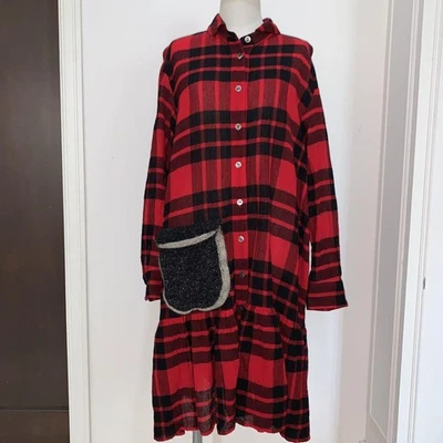 Vestido Tsumori Chisato Bolsillo Acampanado Cuadros Patrón Talla 2 Foto 1 de 4