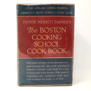 VTG The Boston Cooking School Cook Book Fannie Farmer 1943 HC w/ Jacket Cookbook - Picture 1 of 15