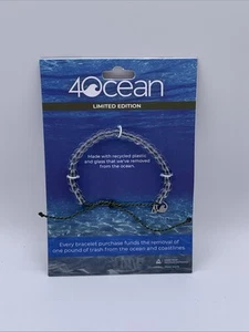 Pulsera de cuentas ajustables 4Ocean EDICIÓN LIMITADA transparente/verde NUEVO - Imagen 1 de 3