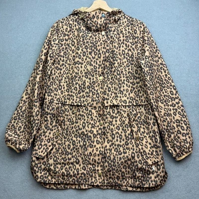 JOULES Raincoat UK 10 BROOKSIDE Waterproof Leopard Animal Print Tiger AOP Hood - Image 1 of 4