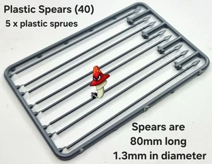 40 X Plastic Spears North Star plastic spears 28mm Scale Fantasy Historical - Picture 1 of 3