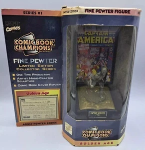 Marvel Capitán América Comic Book Champions Figura Peltre Fino Serie Edad de Oro - Imagen 1 de 5