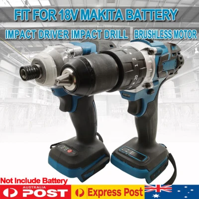 Cordless Brushless Impact Driver Hammer Drill Combo Kit For Makita 18V Battery - image 1 of 4