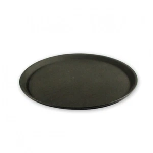 Non-Slip Tray Black Plastic Round 400mm Bar Glass Drink Serving Waiters Trays - Picture 1 of 1
