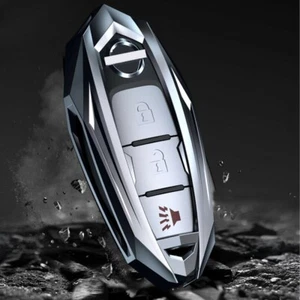 Alloy Car Key Cover Case Fob Holder For Nissan Rogue Altima Maxima Leaf KeyChain - Picture 1 of 17