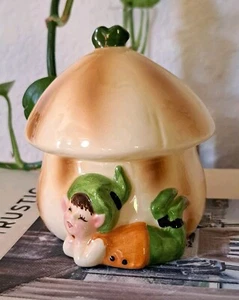 Vintage Gorham Mushroom Leprechaun St Patricks Day Rare Elf Pixie Lidded Jar - Picture 1 of 10