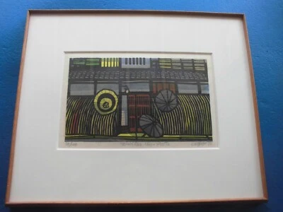 IMPRESIÓN EN MADERA JAPONESA CLIFTON KARHU 69/100 TOMINAGACHO GION KYOTO 1970 Foto 1 de 4