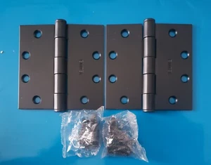 Emtek 9201519, 4-1/2" X 4-1/2" Square Steel Heavy Duty Hinge, Flat Black, PAIR - Picture 1 of 6