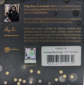 New Formatt Hitech Firecrest Bloom Gold Filter (77mm, 1/4 Density, Black Frame) - Picture 1 of 7