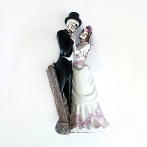 Day Of The Dead Celebration Bride and Groom Intertwined in Dance Statues, 12" - Picture 1 of 4