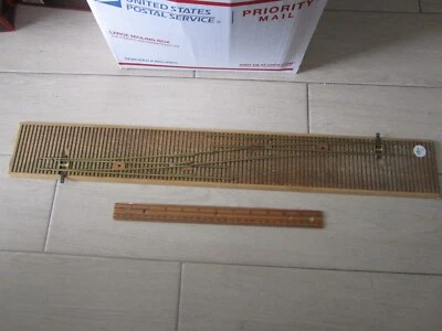 HO 1/87 Scale Custom Double Left Turnout Switch Brass Track Wood base Display - Image 1 of 4