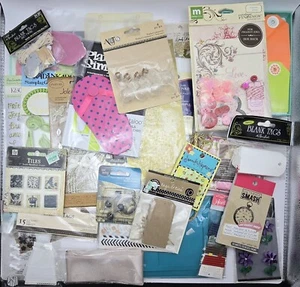 Junk Journal Craft Supplies Lot Stickers Buttons Tags Rub-ons and More - Picture 1 of 13
