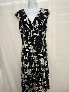 Lauren Ralph Lauren Women's Dress Size 4 Sleeveless A-Line Black & White Flare - Picture 1 of 17