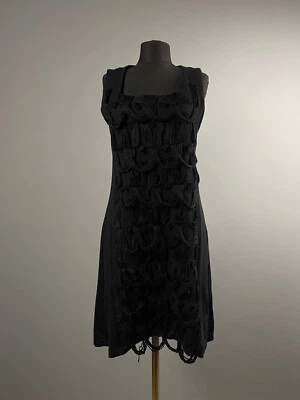 Vestido túnica sin mangas lápiz Save the Queen negro de lana acanalado Lagenlook talla L Foto 1 de 4