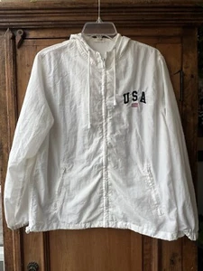 JOHN GALT Brandy Melville White USA Nylon Full Zip Hooded Windbreaker Jacket - Picture 1 of 8