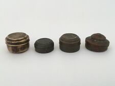 4 Pc Old Brass Handcrafted Different Small Powder/Pill Boxes collectible