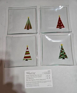 Pampered Chef Square Holiday Trees Appetizer Plates - Picture 1 of 1