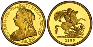 GREAT BRITAIN Victoria 1893 AV Five Pounds. PCGS PR63DCAM SCBC-3872; Fr-394 - Picture 1 of 1