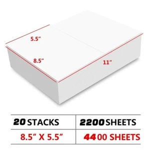 1000-4000 Premium 8.5x5.5 Round Corner Shipping Labels Half Sheet Self Adhesive - Picture 1 of 17