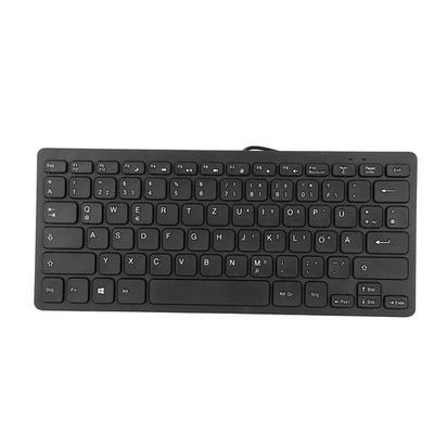 German Keyboard 78 Key Mute Ultra Thin Wired Mini USB Interface Desktop - Image 1 of 4