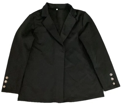 女式正装夹克黑色带金色纽扣 XL 码职业装 — 第 1/4 张图片