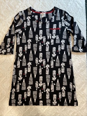 Женская ночная рубашка Soma Cool Nights БОЛЬШАЯ черная с винными бутылками - Изображение 1 из 4