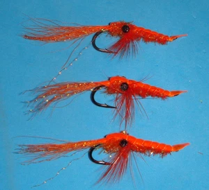 Fliegenfischen Fliegen - Fl. Orange SQUAMISH POACHER Steelhead Garnelen, Größe #4 (3 Stück) - Bild 1 von 7