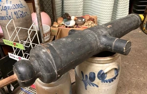 Antique Wooden Foundry Cannon Mold Original Painted Finish - Picture 1 of 20