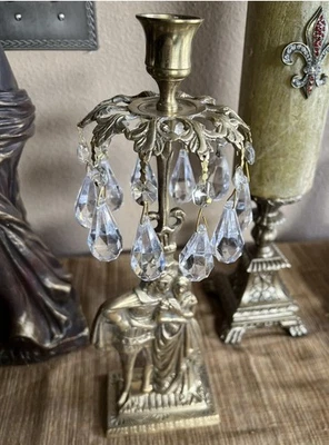 Antique DIETZ BROTHERS VICTORIAN Gilt Brass GIRANDOLES MARBLE BASE - Image 1 of 4