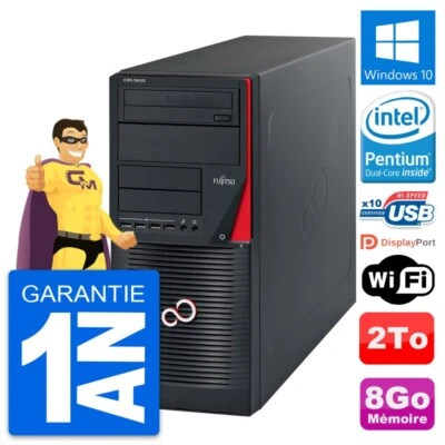 PC tour Fujitsu Celsius W530 MT Pentium G3220 RAM 8Go Disco 2To Windows 10 Wifi - Immagine 1 di 4