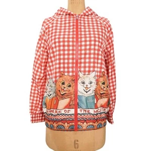 Kids 12 Womans XS NEW $1,350 GUCCI Red LOUIS WAIN CAT BEWARE MOUSE Hoodie JACKET - Picture 1 of 18
