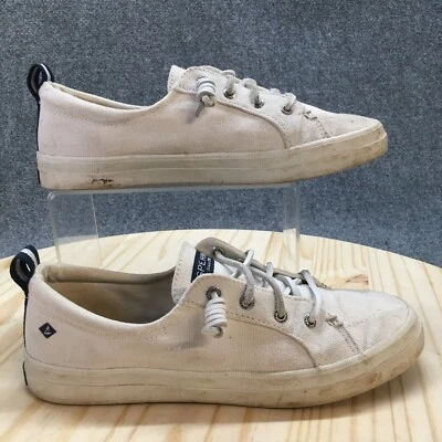 Sperry Shoes Womens 8M Crest Vibe Sneakers Low Top Lace Up STS99250 White Canvas - Image 1 of 4