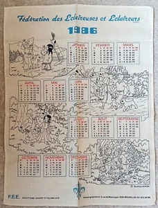 Superbe calendrier scout FEE - 1986 - Studio Hergé tintin TTBE - Picture 1 of 6
