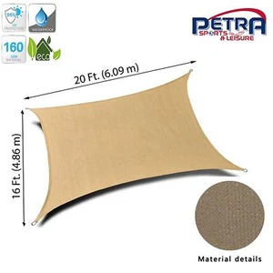 Sombra de vela rectangular Petra's 20x16 pies, tela duradera para patio exterior (arena del desierto) - Imagen 1 de 4