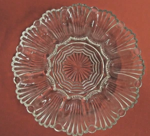 896 Clear by Anchor Hocking Deviled Egg Server 10" Hecho en EE. UU. Ventilador Wave - Imagen 1 de 5