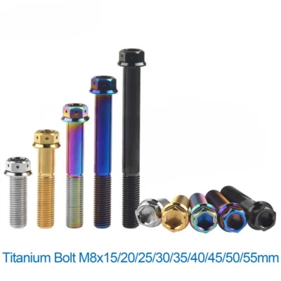 Titanium Bolt M8x1.25mm Flange Head Hex Screw 15 20 30 35 40 45 50 55mm - Image 1 of 4