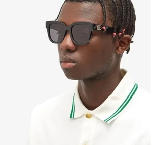 Gucci Men Sunglasses Black Grey Square GG0998S 001 NEW - Picture 1 of 15