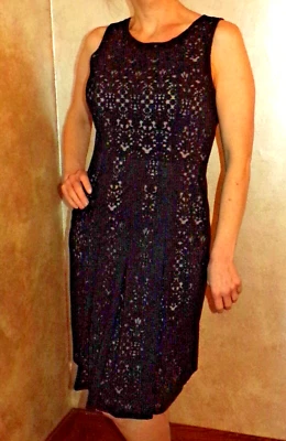 Ivanka Trump без рукавов черный кружевной коктейльное платье, Fit & Flare, плиссированные, размер 6  - Изображение 1 из 4