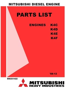 4 Diesel Engine Service Parts Manual Mitsubishi K4C K4D K4E K4F - Picture 1 of 11