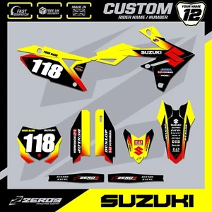 CALCOMANÍA GRÁFICA SUZUKI MOTOCROSS PERSONALIZADA MX RM RMZ ELEMENT NEGRO/ROJO - Imagen 1 de 7