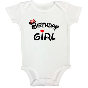 Disney Baby Birthday Girl Bodysuit Outfit 1 2 Year Old Old Bday Outfit Minnie - Picture 1 of 4