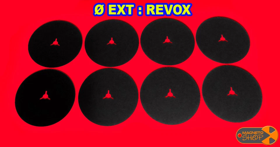 MAGNETO-SHOP JEU DE 8 CALES / REEL SPACER / STUDER REVOX - NAB - TRIDENT / ÉPAISSEUR 0.3 mm