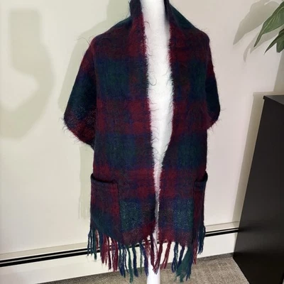 Vintage Scottish Creagaran Mohair Scarf Pocket Blanket Plaid 72" x 18" Tartan - Image 1 of 4