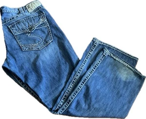 Silver Jeans Co. ZAC Flap Men's 38X32 Destroyed Straight Leg Grunge Distressed - Picture 1 of 13