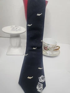 Beechcraft Duke Super King 200 Navy Blue Necktie And White Aircraft Planes  - Picture 1 of 18