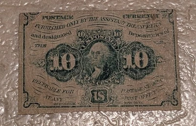 10¢ First Issue Fractional Currency Note Bill!!!!! - Image 1 of 2
