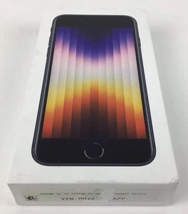NEW SEALED Verizon Apple iPhone SE3 64GB Black Prepaid Smartphone - Picture 1 of 5