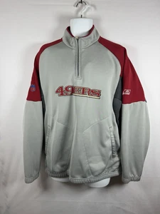 Vintage Reebok San Francisco 49ers NFL Pullover Fleece Lined 1/4 Zip Jacket Sz L - Picture 1 of 9