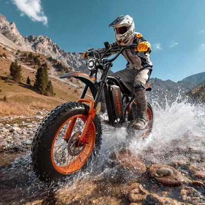 Nueva Bicicleta Eléctrica 3000W Peak Off-Road 60V 32AH Largo Alcance Suspensión Central Foto 1 de 4